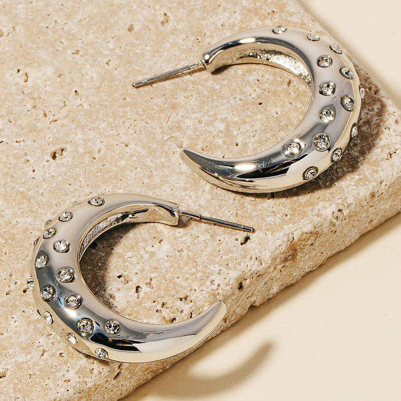 Crescent Hoop Earrings