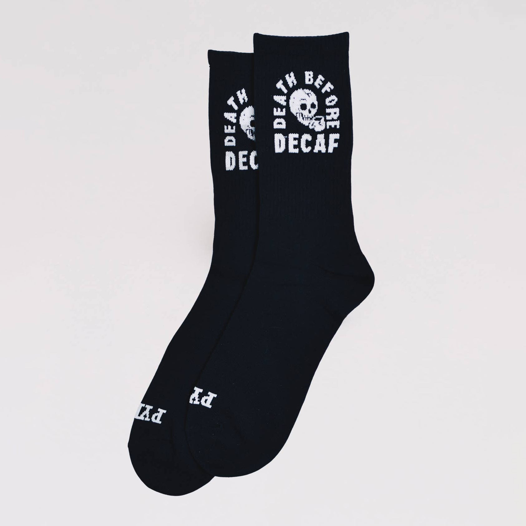 Death Before Decaf Crew Socks