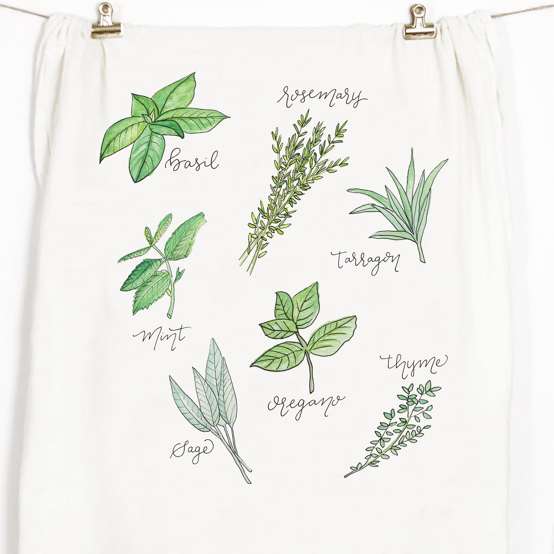 Herbs Tea Towel