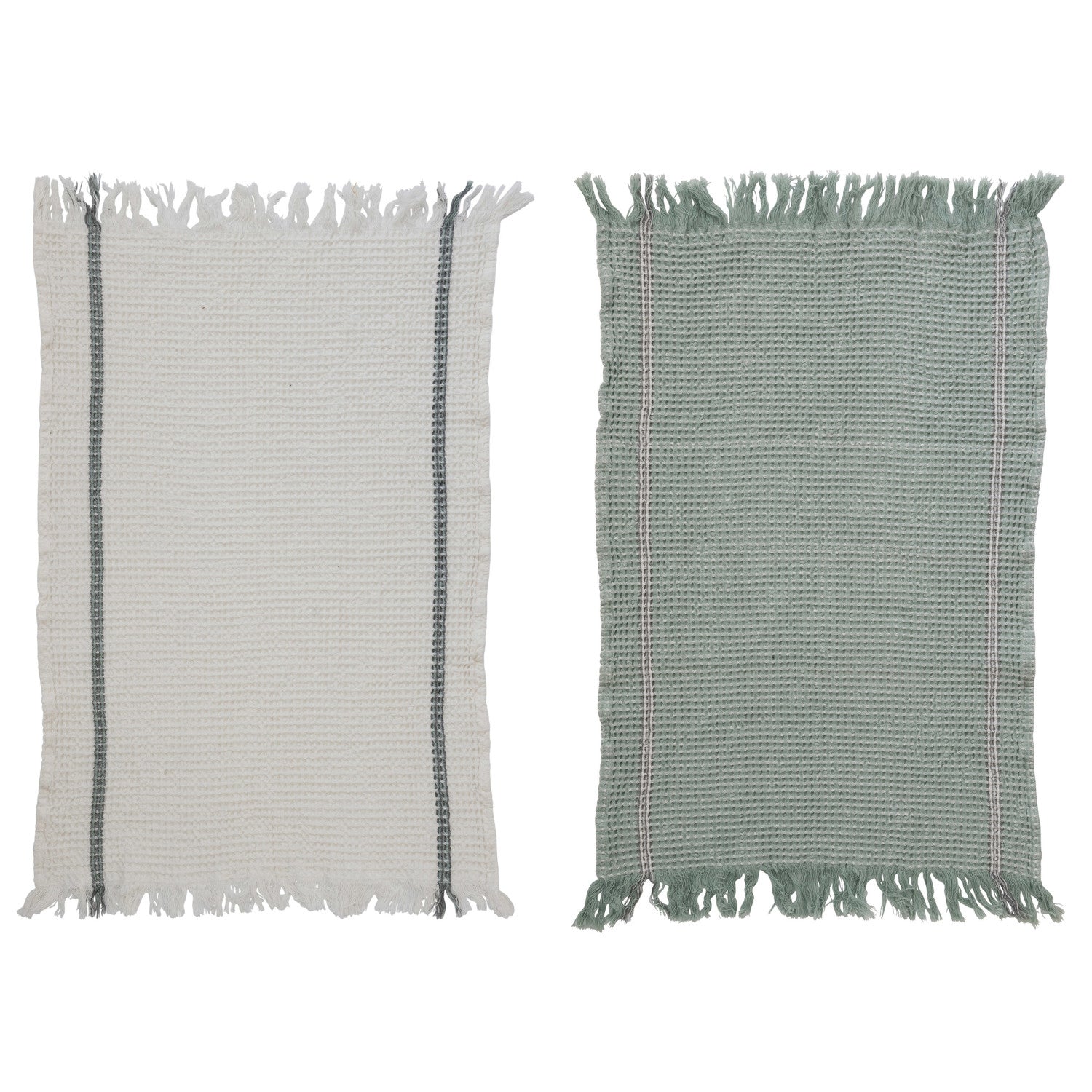 Sage + White Tea Towel Set