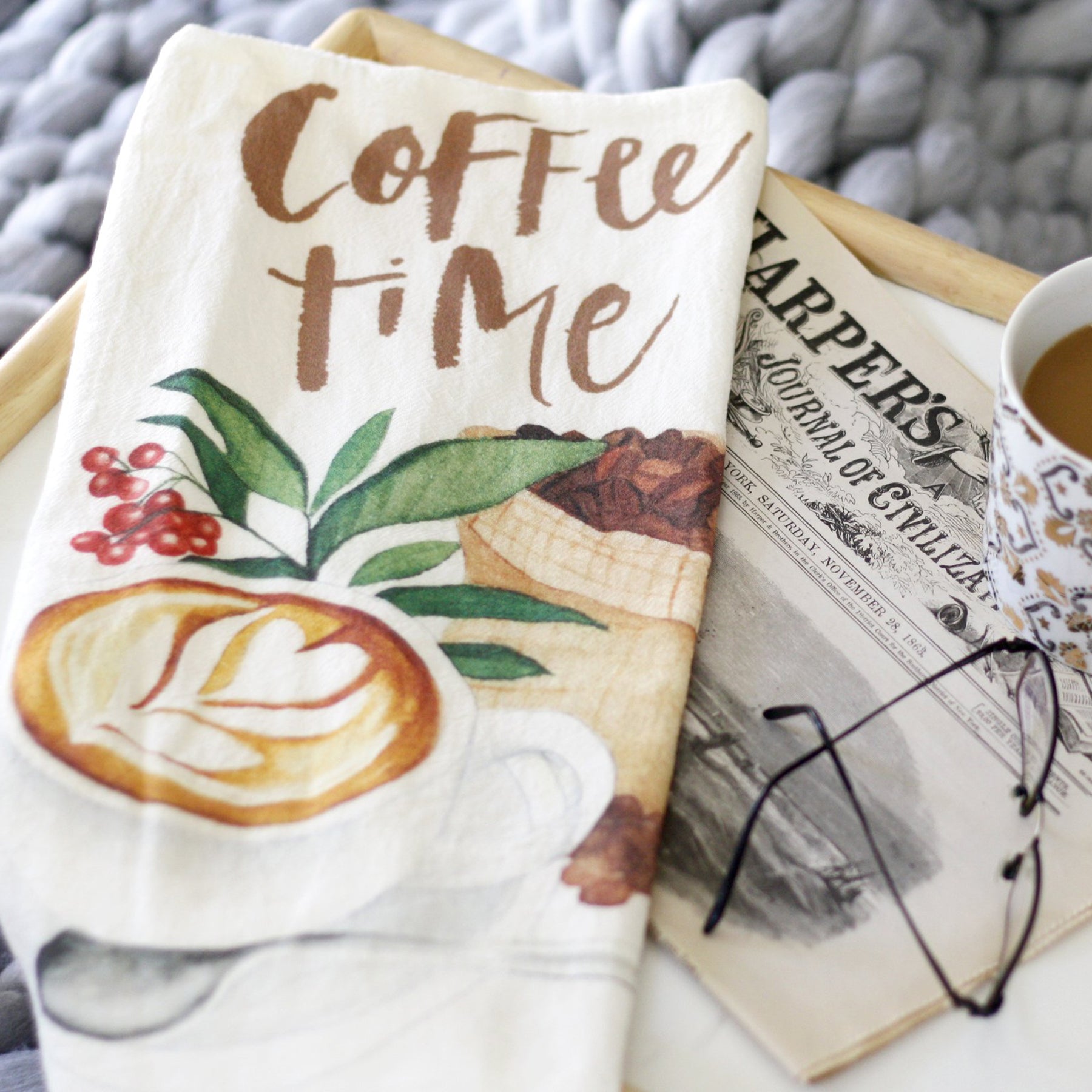 Coffee Time Tea Towel