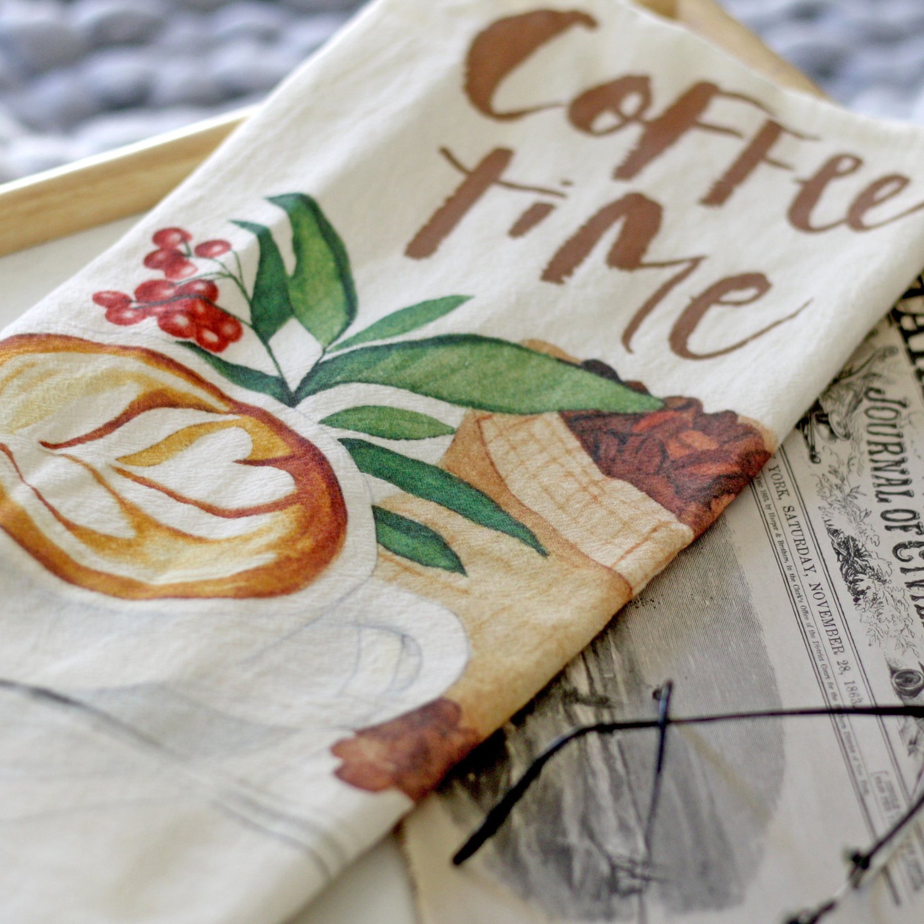 Coffee Time Tea Towel