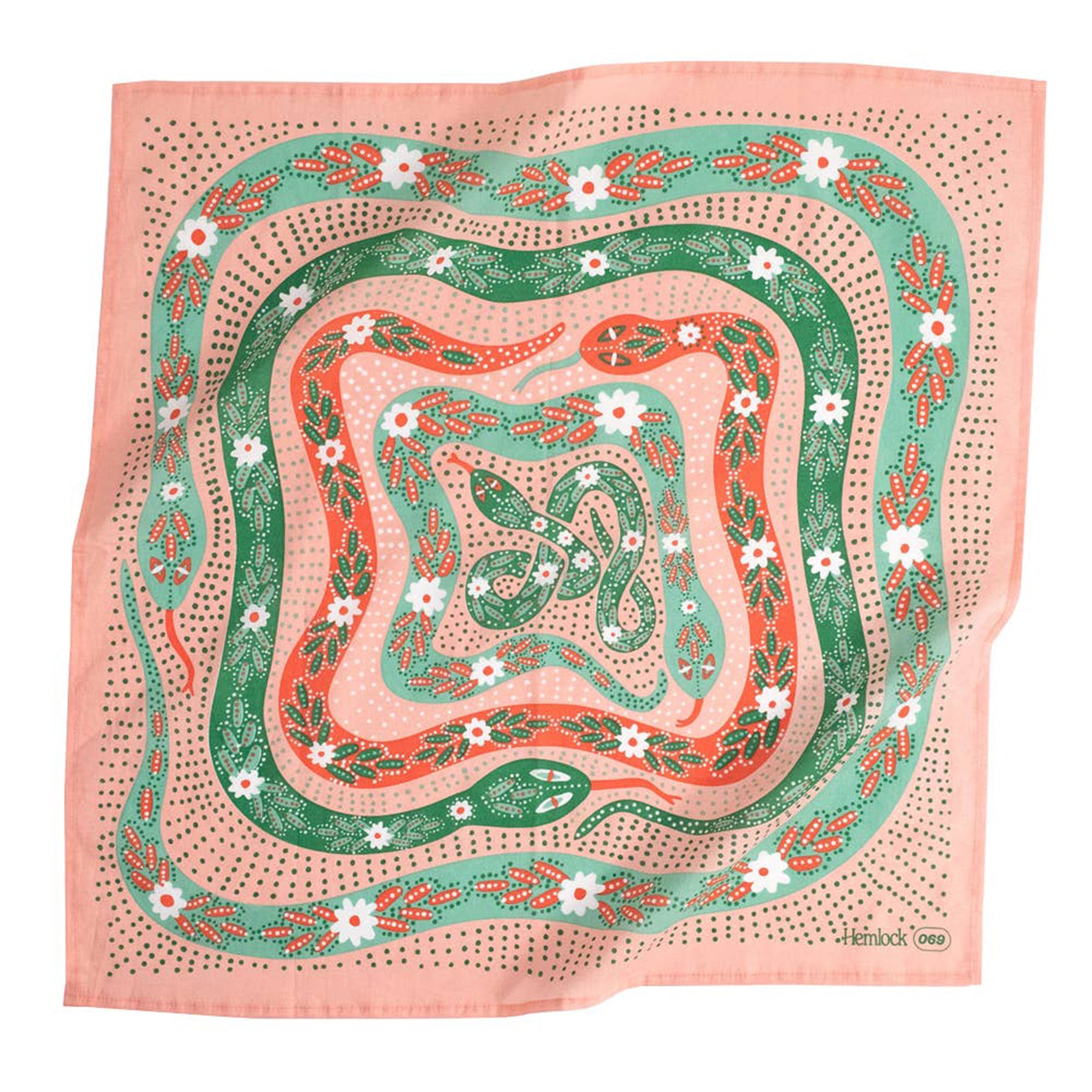 No. 069 Snakes Pink Bandana